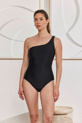 MOMA One - Shoulder Black One - Piece Swimsuit