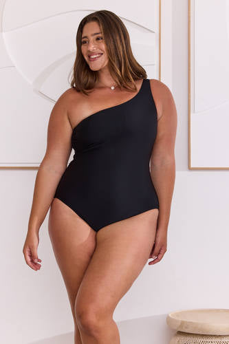 MOMA One - Shoulder Black One - Piece Swimsuit