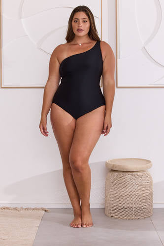 MOMA One - Shoulder Black One - Piece Swimsuit