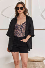 MOMA Stylish Leopard Print V - Neck Bathing Suit