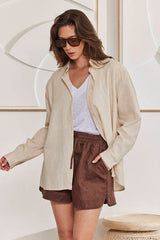 MOMA Casual Linen Button - Down Resort Shirt