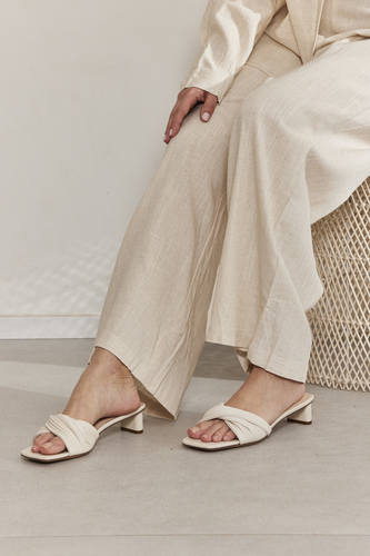 MOMA Casual Linen Wide - Leg Resort Trousers