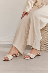 MOMA Casual Linen Wide - Leg Resort Trousers
