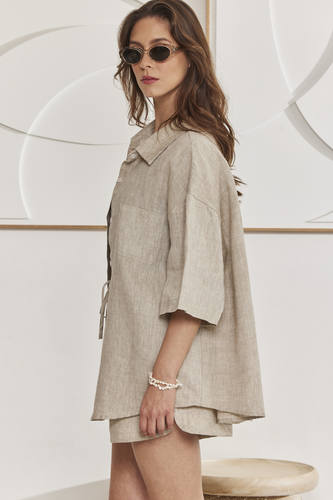 MOMA Casual Linen Short - Sleeve Resort Shirt