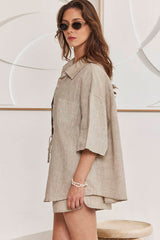 MOMA Casual Linen Short - Sleeve Resort Shirt