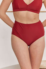 MOMA Elegant V - Neck Bikini Top in Burgundy