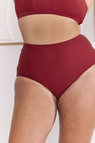 MOMA Elegant V - Neck Bikini Top in Burgundy