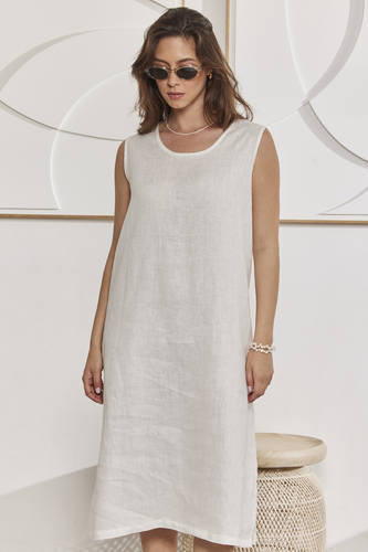 MOMA Relaxing Linen Sleeveless Holiday Dress