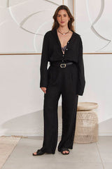 MOMA Linen Wide - Leg Resort Pants