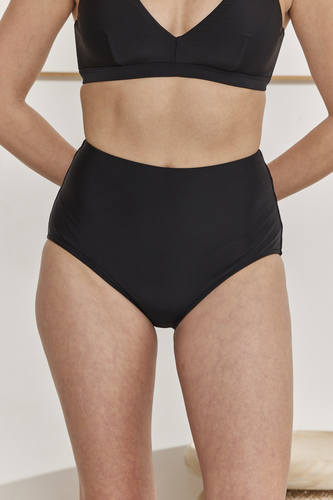 MOMA Elegant High - Waisted Black Bikini Bottoms