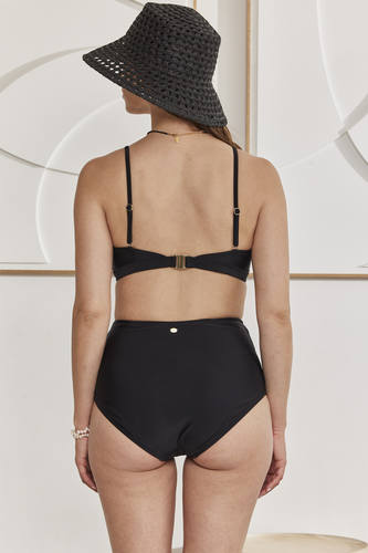 MOMA Elegant High - Waisted Black Bikini Bottoms