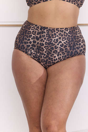 MOMA Stylish Leopard High - Waisted Swim Bottoms