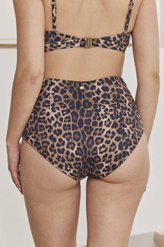 MOMA Stylish Leopard High - Waisted Swim Bottoms