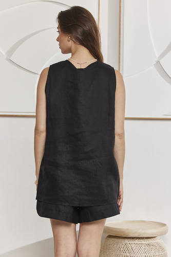 MOMA Casual Linen Sleeveless Vacation Tank