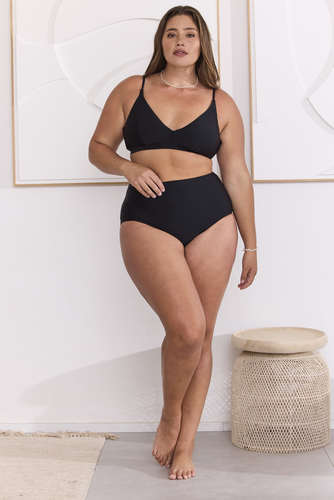 MOMA Timeless Black V - Neck Swimwear Top