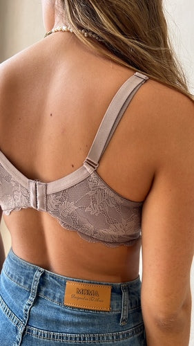 MOMA Dusty Pink Lace Bra – Elegant Floral Underwire Lingerie for Everyday Comfort