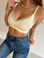 MOMA Cream Lace - Trimmed Bralette: Effortless Femininity