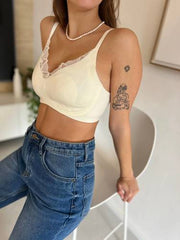 MOMA Cream Lace - Trimmed Bralette: Effortless Femininity
