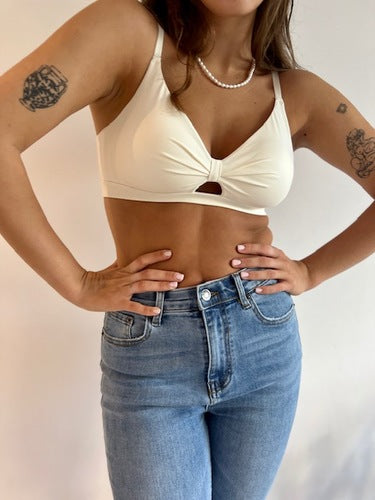 MOMA White Cut - Out Bra: A Bold Statement of Style