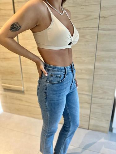 MOMA Beige Twist - Front Cut - Out Bra: Chic & Playful Allure