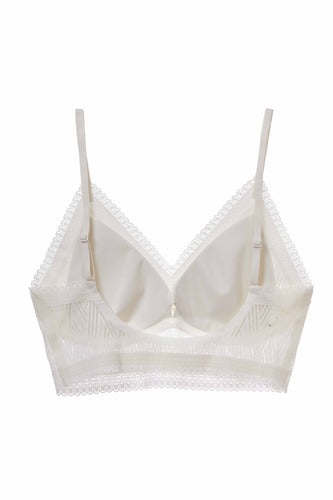 MOMA White Lace Halter Bra: Elegant Details for Timeless Charm