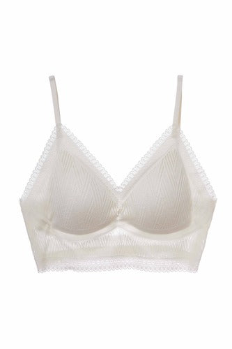 MOMA White Lace Halter Bra: Elegant Details for Timeless Charm