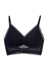 MOMA Black Lace Bra: Deep V - Neck for Edgy Femininity